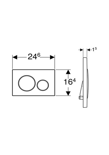 Geberit Sigma20 115.882.sn.1 Kumanda Kapağı. Çift Basmalı. Paslan Krom