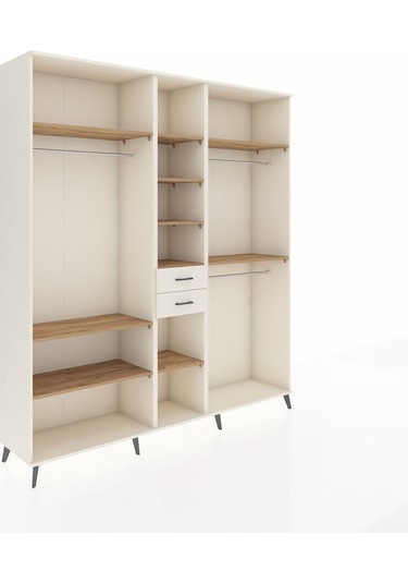 Hyperion Dolap 10 Raflı 2 Çekmeceli 3 Askılı 220x44x243 Aytaşı-çam/aytaşı Atlas Çam/aytası