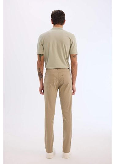 DeFacto Yazlık Gabardin Chino Kanvas Pantolon Slim Fit Dar Kesim Dar Paça Cepli B2089AX25SPBG129