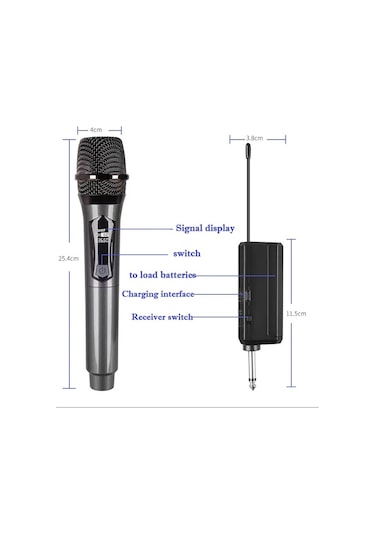 Ultratekno Wn-04 Amfi Hoparlör Ses Sistemi İçin Telsiz Mikrofon