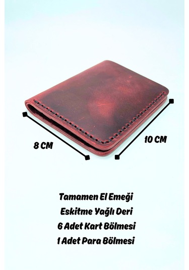 El Yapımı Hakiki Deri Premium Cüzdan Kırmızı