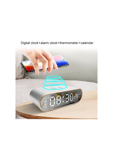 Reedark Siyah Ev Kullanıma Uygun 15w Kablosuz Şarjlı Termometre Ve Uyandırıcı Saat - Evinizi Kolaylaştırır