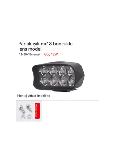 Motosiklet Lambası Modifiye Harici Spot Işık Süper Parlak 12 V60vled Far Spot Işığı B-58