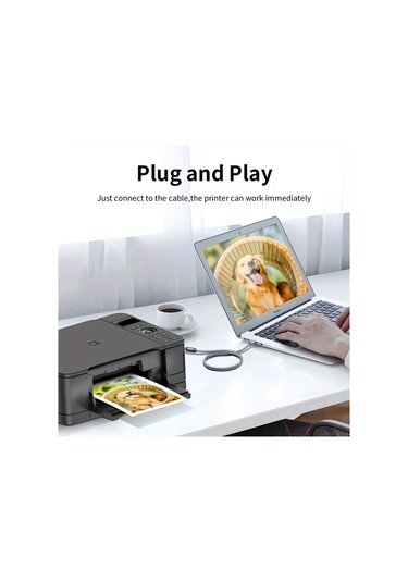 Dashanshop High-speed Usb 2.0 Yazıcı Kablosu Usb-a Usb-b 5m Nylon Örgülü Canon Brother