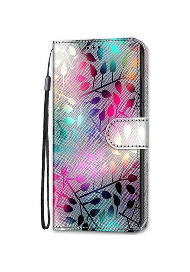 Oppo A5 2020 Boyalı Kapaklı Manyetik Kapatma Vitray Kılıf Çok Renkli