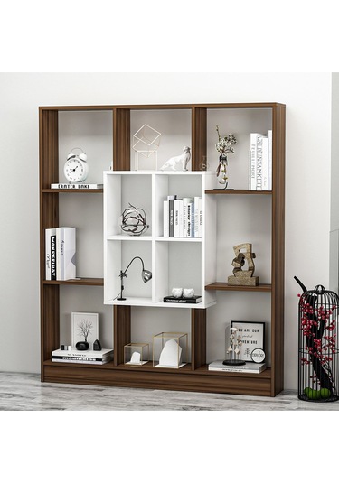 Mars Kitaplık - Ceviz / Parlak Beyaz