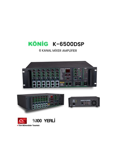 König K-6500 Dsp 6 Kanal 500 Watt Mixer Amplifier