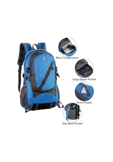 Novahub Çok Cepli Sıkıştırma Kayışlı Kamp, Yürüyüş Ve Seyahat Çantası Mavi Mavi