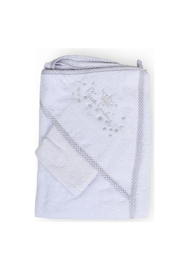 Pierre Cardin Kundak Banyo Havlusu - Gri 0 - 12 Ay