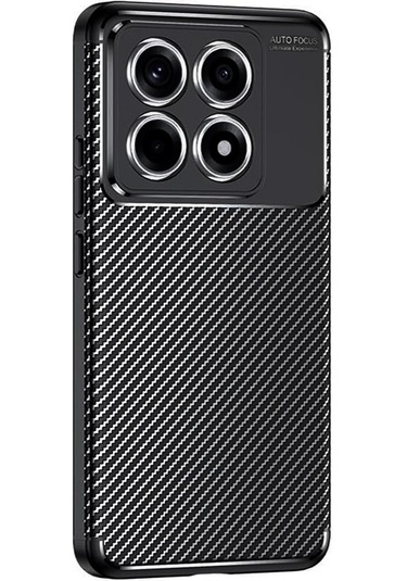 Xiaomi 14t Kılıf Focus Carbon Silikon Kapak Siyah