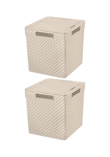 El Casa 2 Adet, 23 Litre Depolama Kutuları Depolama İçin 2 Adet, 23 Litrelik Kutular. 200723616 Kahverengi-gri