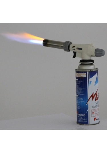 Createtech Yüksek Sıcaklık Alev Makinesi Piknik Barbekü Kaset Soba Püskürtme Tabancası Bütan Açık Gaz Ateşleme Kaynak Tabancası Beyaz Beyaz
