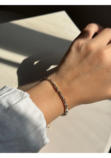 Çift Renk Dorika Kadın Çelik Bileklik Altın & Gümüş Parlak Tasarım Altın