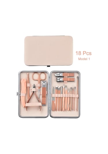 Cloody Çantalı Paslanmaz Çelik Manikür Pedikür Seti 18'li