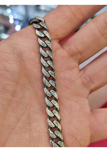 Modagümüşevi 925 Ayar Gümüş Özel Tasarım İthal Oksitli Çift Taraflı Gurmet Bileklik