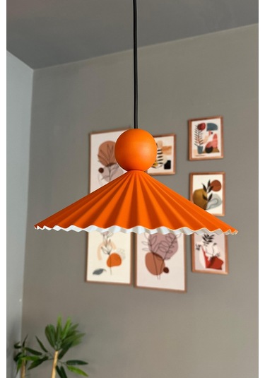 Avilla Metal Avize Tekli Turuncu Tek Boncuk Kafa Rustik Cafe Mutfak Modern Sarkıt Aydınlatma Turuncu