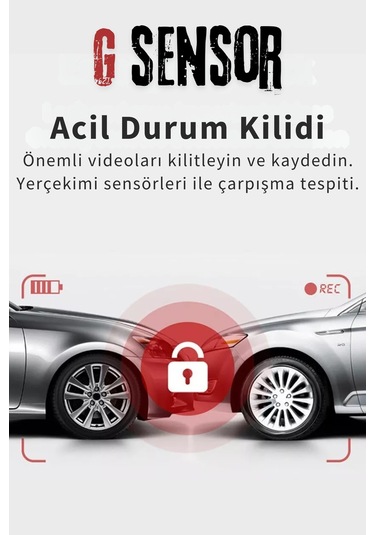 Wearfitpro F6 4k 1080p Monitörlü Gece Görüşlü 3 Kanal Araç İç Dış Kamera