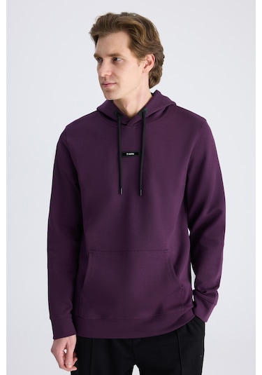 Twn Slim Fit Mor Düz Örgü Pamuklu Sweatshirt 5ece247020042 M01