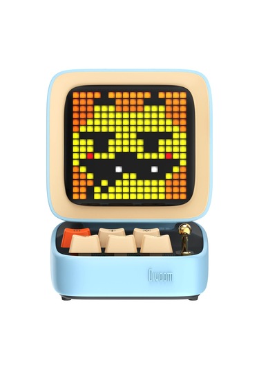 Divoom Ditoo-Mic Mavi Karaoke Mikrofonlu Piksel LED Ekranlı Uygulama Kontrollü Akıllı Bluetooth Hoparlör