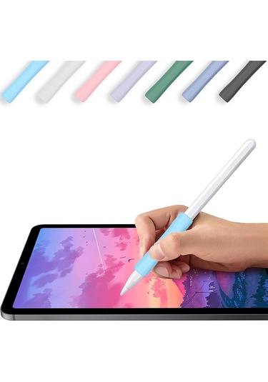 Apple Pencil 1-2 Nesil Pro Usb-c Uyumlu Soft Yumuşak Silikon Kalem Tutucu Zarif Ve Rahat Kullanım Mavi