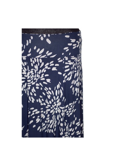 Barem Kadın Arzu Korsajlı 6 Parça Asimetrik Benekli Lacivert Etek Lacivert