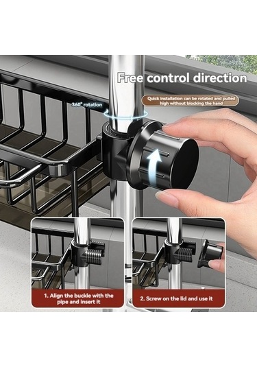 Tongxida Bosphorusboutique Siyah Rafı Mutfak Musluk, Depolama Az Çok Renkli Çok Renkli