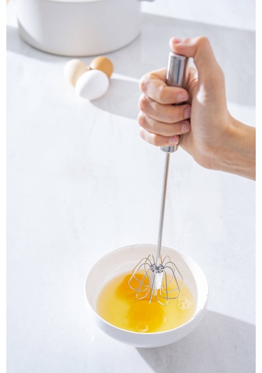 Evero Manuel Çelik Çırpıcı - 30 Cm Silver