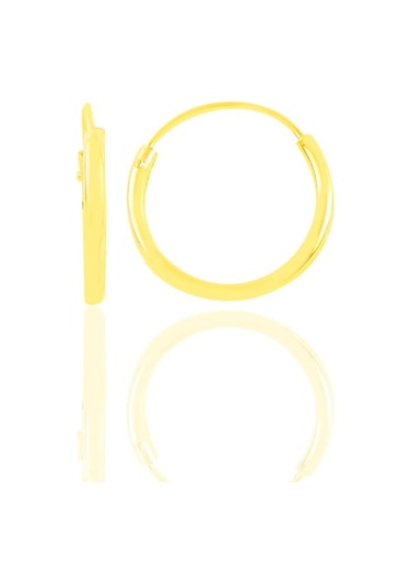  925 Ayar Gümüş Mini Altın Yaldızlı Halka Küpe