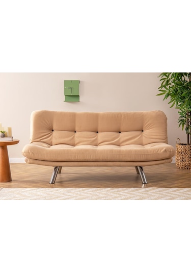 Pafu Hippo Yataklı Üçlü Koltuk - Krem Krem