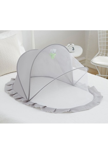 Relaxed Gölgede Çocuk Bebek Yatakları İçin Cibinlik Örtüsü-gri