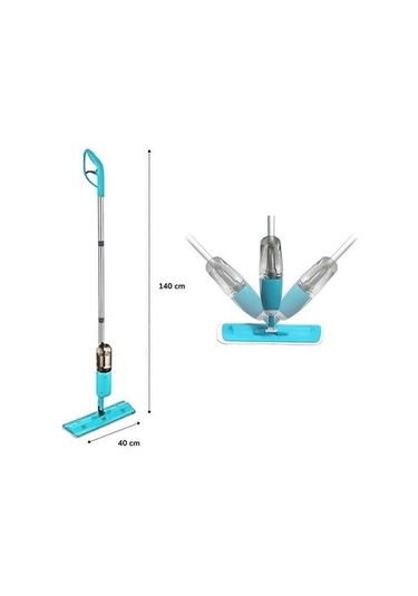 Zmc Bilişim Döner Başlıklı Spreyli Mop Parke Ahşap Fayans Temizleyici Su Hazneli Sihirli Paspas