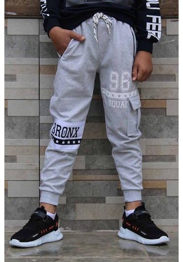 Gri Fermuar Cepli Eşofman Altı Gri