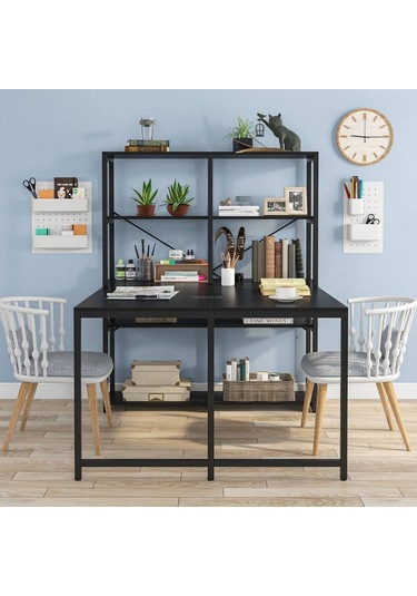 Zizuva Zizuva Tasarım Karşılıklı Siyah Ev Ofis Bilgisayar Raflı Kitapl