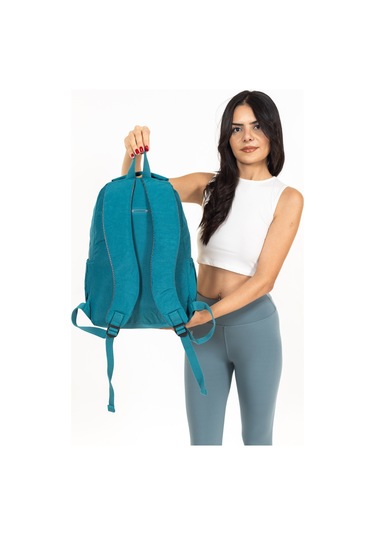 Modern Tarzda Su Geçirmez Krınkil Kumaş Okul Sırt Çantası Hafif, Konforlu Ve Fonksiyonel Tasarım - Mavi MAvi