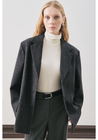 Manuka Norrıs Yün Blazer Ceket Dark Grey Melange Dark Grey Melange