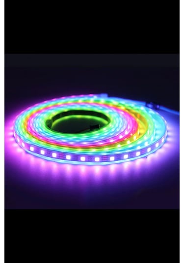 12 Volt Adreslenebilir Argb Pixel Şerit Led Ws2811 Metrede 60 Led Ip20 1 M
