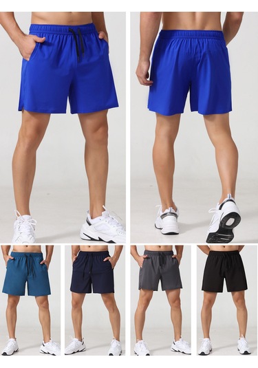 Moveevo Erkek Spor Şortu: Hızlı Kuruyan, Esnek Bel Çemberi, Cepli, Basketbol-koşu-fitness İçin Koyu Mavi, Avrupa Beden S