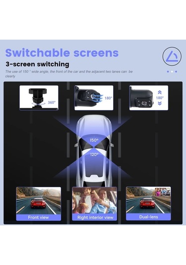 Dashanshop 32g Kartlı 3 16 Çift Lensli Araç Kamerası 1080p Ön 480p İç Görüş Hd Gece Görüşü Geniş Açı Dvr