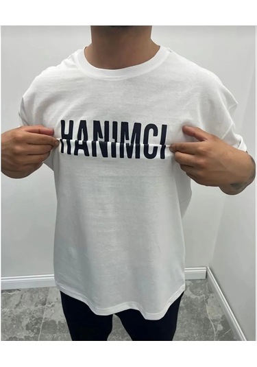 Bisiklet Yaka Katlanan Baskılı T-shirt - Beyaz -vlmr Beyaz