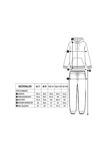 Toontoy Erkek Çocuk Kapüşonlu Baskılı Eşofman Takımı Petrol Mavi