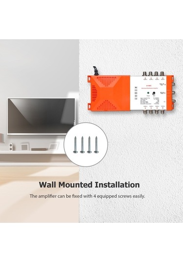Pazly Terr/radyo Dağıtım Amplifikatörü, 8 Yollu, Irs Loop-through, 12db Kazanç, Beyaz+turuncu, Avrupa Standartı