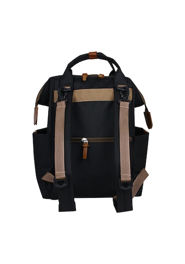 Stylo Monaco Baby Bag Anne Bebek Bakım Sırt Çantası-Beyaz Baskı Siyah