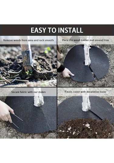 Xuweiwei 20 Adet Nefes Alabilir Ağaç Kök Koruması 42 Cm Çap Bahçe Yabani Ot Örtüsü