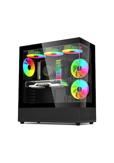 Izoly ST998658 i5-12400F 16 GB 512 GB M.2 NVMe RX580 8 GB 24" Free Dos Masaüstü Oyuncu Bilgisayarı