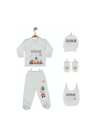 Pia Baby Gl 1918-05 İsme Özel Beşli Zıbın Set Krem