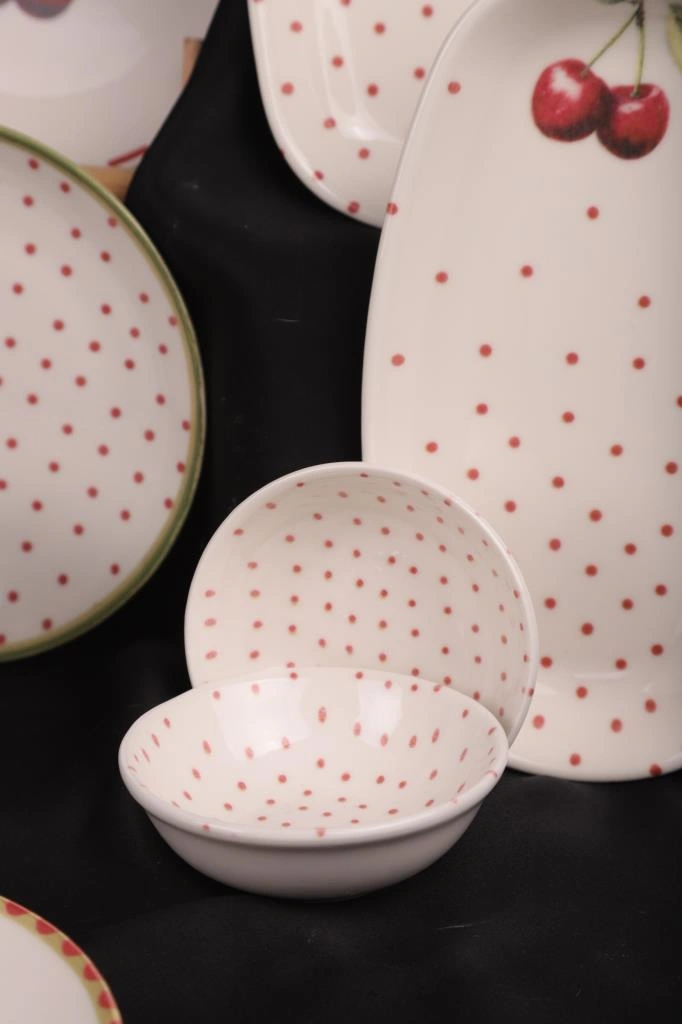 Bambum By Bambum Cherish 14 Parça Porselen Kahvaltı Takımı Kahvaltı Seti Kahvaltılık- Sunum Seti Beyaz