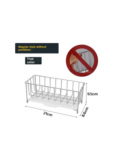 Youtek 304 Paslanmaz Çelik Mutfak Organizerı - Sünger, Çelik Top, Deterjan Depolama Rafı, Su Akışlı Tasarım, Sıfır Korumasız Standart Model Diğer