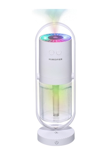 Youtek 200ml Usb Nemlendirici, Negatif İyon Hava Temizleyici, 360 Döner, Renkli Projeksiyon Lambası Ve Gece Lambası, Beyaz Tasarım Batarya