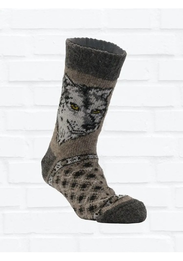 Nakın Yünlü Sıcak Çoraplar Kış İçin Hediye 4 Çift 149338587 Kahverengi