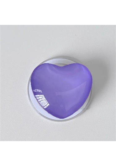 Goldenqian Kore Sevimli 3d Cam Aşk Kalp Magsafe Manyetik Telefon Griptok Kavrama Tok Standı İphone Kablosuz Şarj Tutucu Braketi Purple Purple